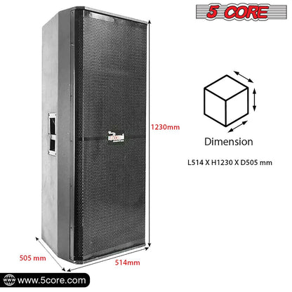 5Core Portable Cabinet PA DJ Speaker System 15 Inch 4000W Passive 3 Way Loudspeaker