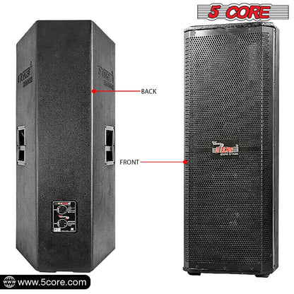 5Core Portable Cabinet PA DJ Speaker System 15 Inch 4000W Passive 3 Way Loudspeaker